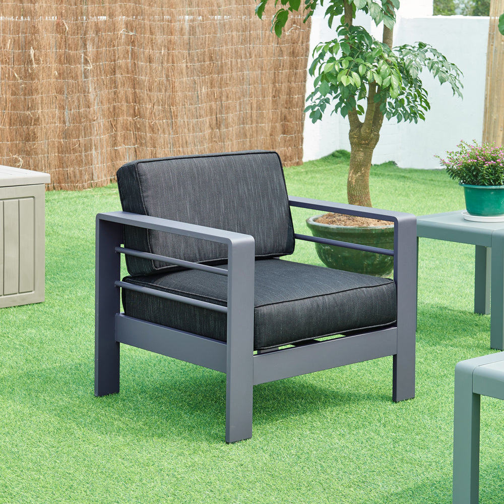 Outdoor - Fauteuil Avise aluminium gris foncé [casa.pro] - premiumXL
