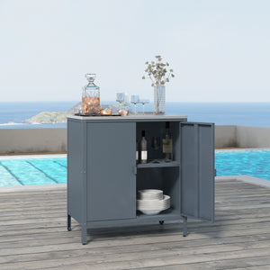 Armoire de jardin Bolognano acier laqué 92 x 80 x 50 cm casa.pro