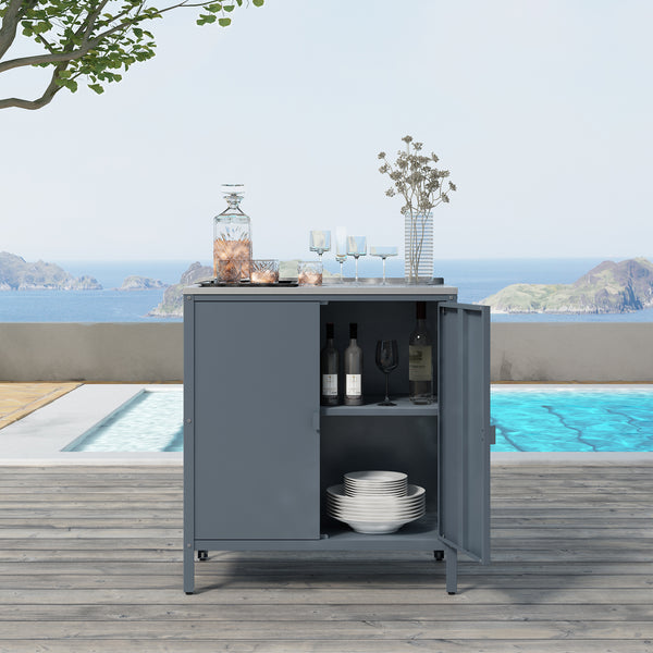 Armoire de jardin Bolognano acier laqué 92 x 80 x 50 cm casa.pro
