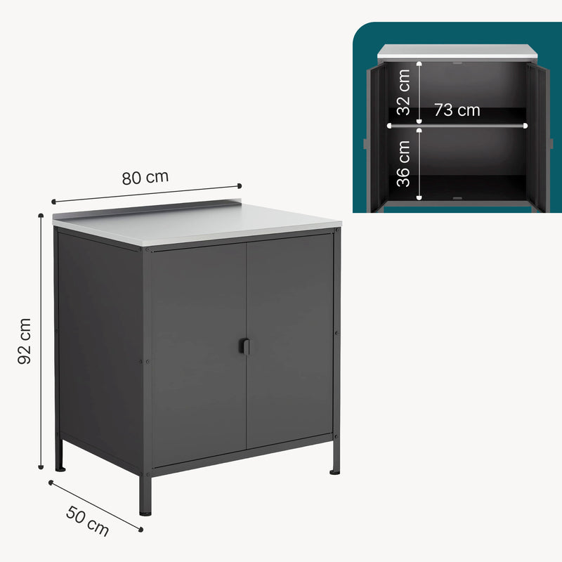 Maßskizze Outdoor Schrank Bolognano 92x80x50 cm [casa.pro]