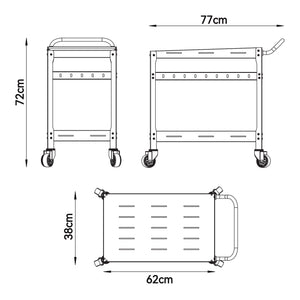 Chariot de service d’extérieur Bard acier 72 x 77 x 38 cm casa.pro
