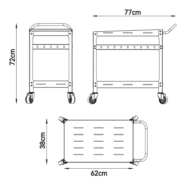Chariot de service d’extérieur Bard acier 72 x 77 x 38 cm casa.pro
