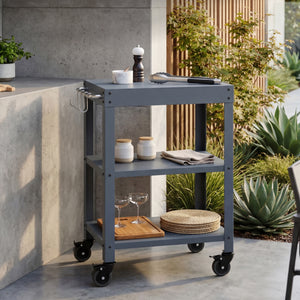 Outdoor Servierwagen Bolognano Stahl 81x50x50 cm [casa.pro]