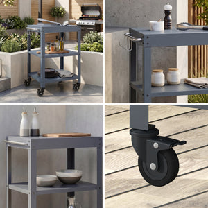 Outdoor Servierwagen Bolognano Stahl 81x50x50 cm [casa.pro]
