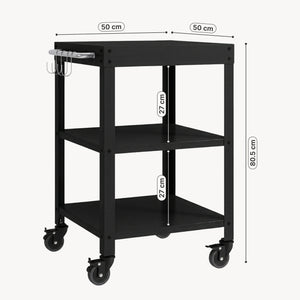 Outdoor Servierwagen Bolognano Stahl 81x50x50 cm [casa.pro]