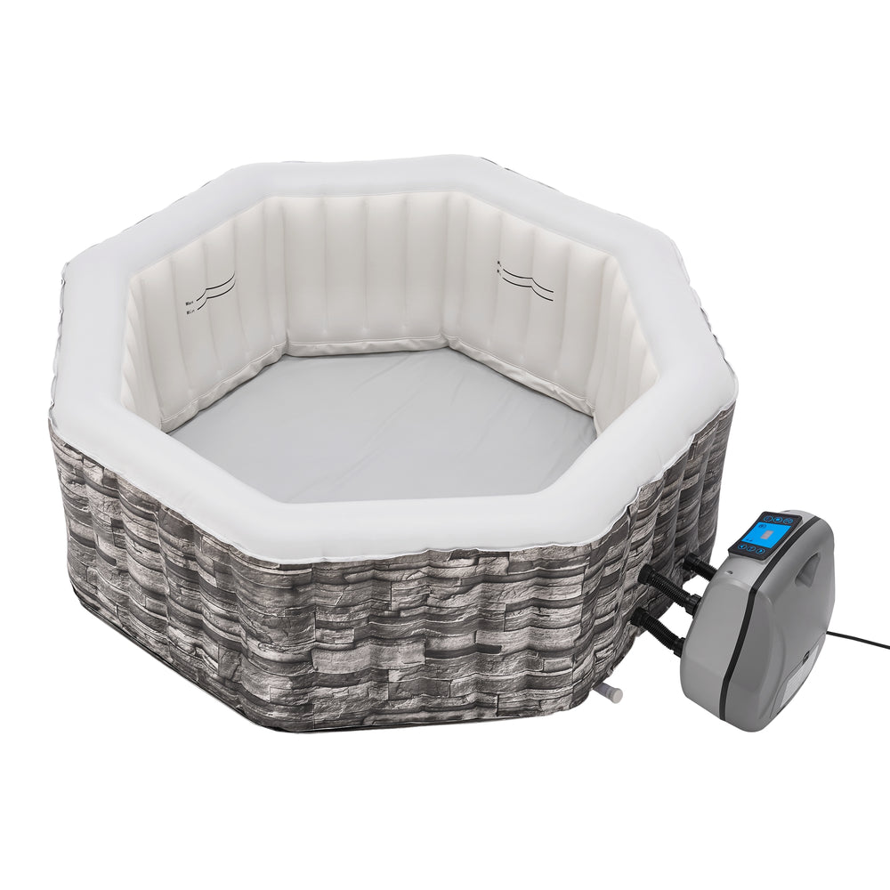Spa gonflable Carosino aspect pierre gris pro.tec