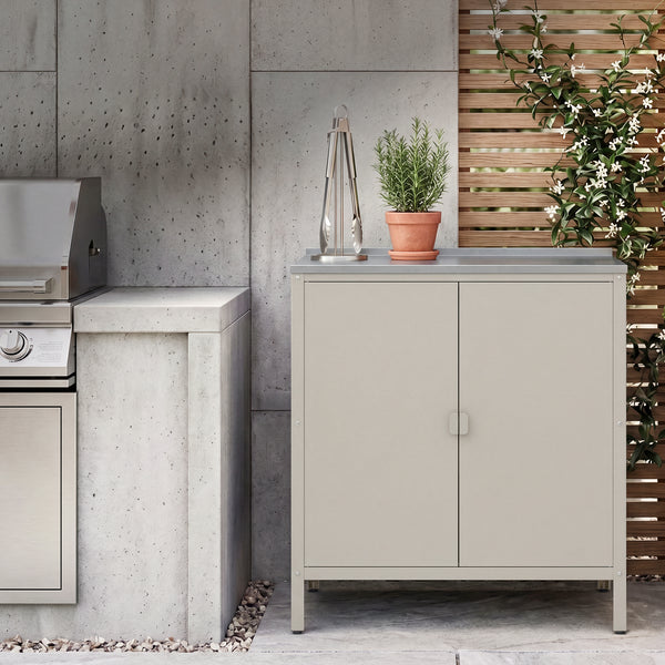 Armoire de jardin Bolognano acier laqué 92 x 80 x 50 cm casa.pro