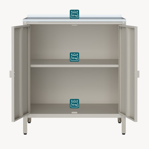 Armoire de jardin Bolognano acier laqué 92 x 80 x 50 cm casa.pro