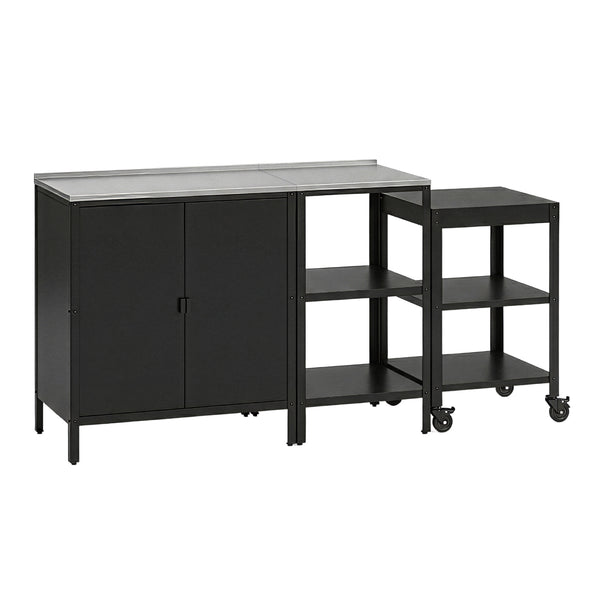 Outdoorset Bolognano Standregal Schrank und Servierwagen [casa.pro]