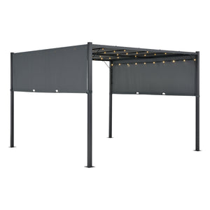 Pergola Fortaleza LED Solaire Acier Polyester différentes tailles et couleurs [en.casa]