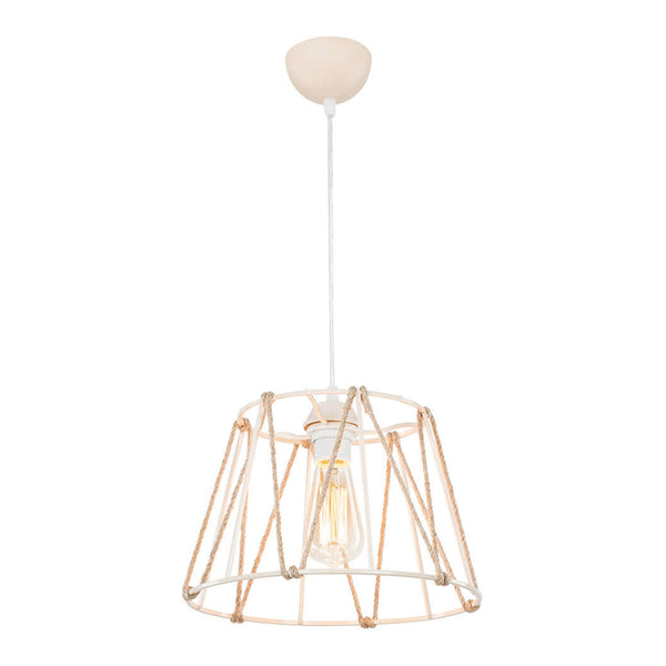 Suspension Halifax en ABS et corde de jute hauteur 60 cm E27 [lux.pro]
