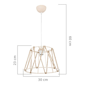 Suspension Halifax en ABS et corde de jute hauteur 60 cm E27 [lux.pro]