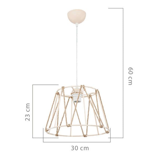 Suspension Halifax en ABS et corde de jute hauteur 60 cm E27 [lux.pro]