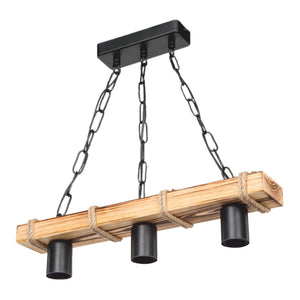 Suspension Hemel en métal bois corde de jute hauteur E27 [lux.pro]