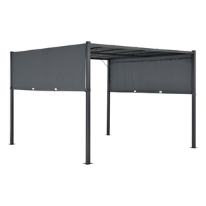 Pergola Fortaleza LED Solaire Acier Polyester différentes tailles et couleurs [en.casa]