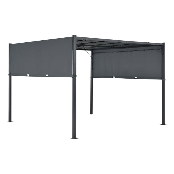 Pergola Fortaleza LED Solaire Acier Polyester différentes tailles et couleurs [en.casa]