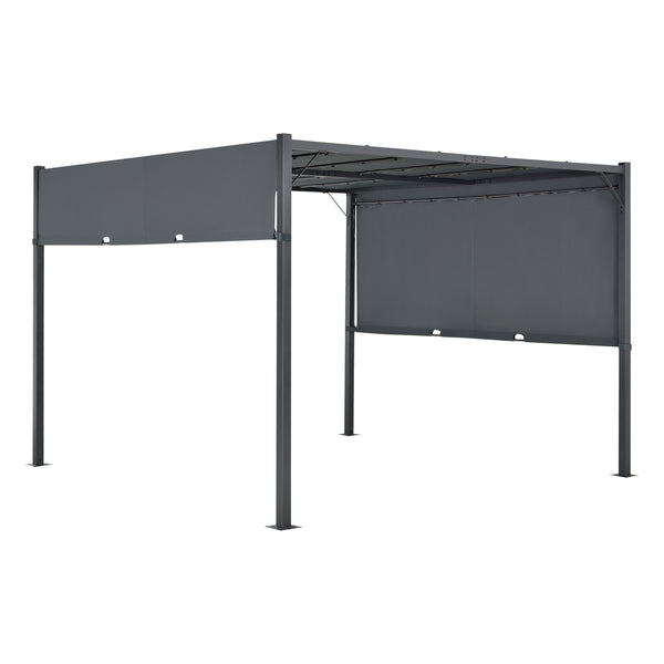 Pergola Fortaleza LED Solaire Acier Polyester différentes tailles et couleurs [en.casa]