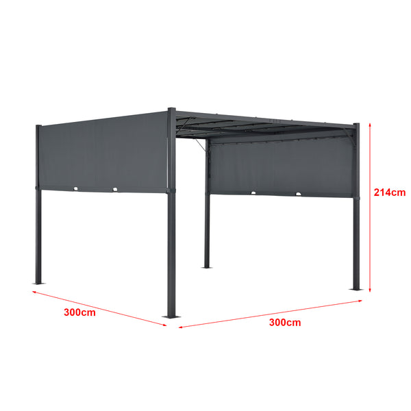 Pergola Fortaleza LED Solaire Acier Polyester différentes tailles et couleurs [en.casa]