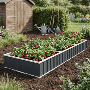 Hochbeet Albrandswaard 258x90x30 cm Anthrazit [en.casa]
