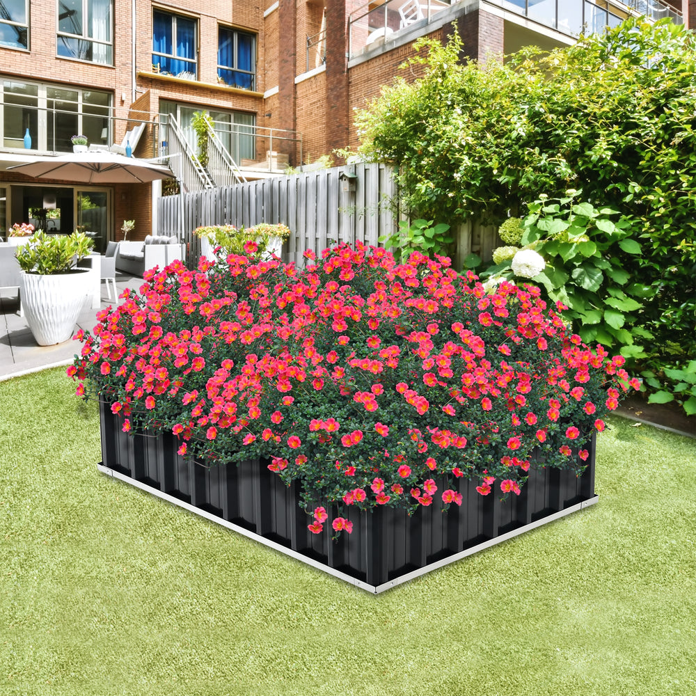 Pflanzbeet Zevenaar Stahl Anthrazitgrau in versch. Größen [en.casa] - premiumXL