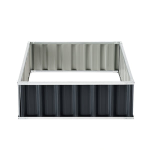 Aiuola Rialzata Zevenaar Bordatura Rettangolare in Acciaio Zincato - Antracite [en.casa] 