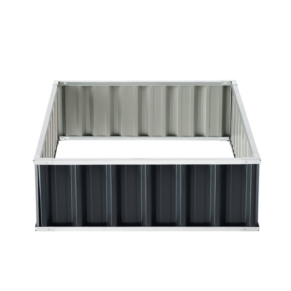 Aiuola Rialzata Zevenaar Bordatura Rettangolare in Acciaio Zincato - Antracite [en.casa] 