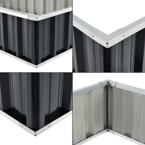 Aiuola Rialzata Zevenaar Bordatura Rettangolare in Acciaio Zincato - Antracite [en.casa] 