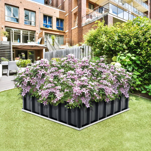 Jardinière Zevenaar acier anthracite [en.casa]