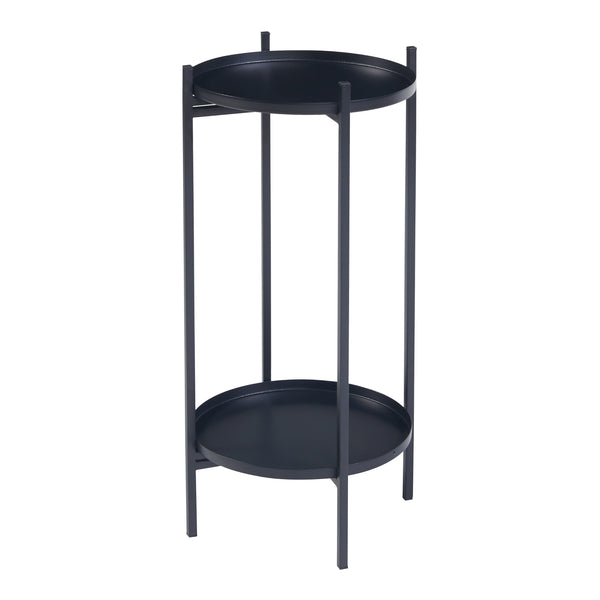 Portavasi Tuusula con Sottovasi Portapiante in Metallo Nero - Vari modelli [en.casa] 