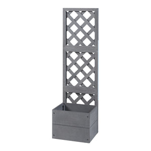 Fioriera con Spalliera Amstelveen per Piante Rampicanti - Grigio [en.casa] 