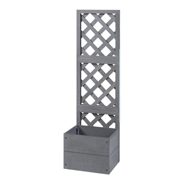 Fioriera con Spalliera Amstelveen per Piante Rampicanti - Grigio [en.casa] 