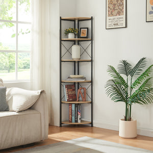 Scaffale per piante Ulfborg 6 ripiani 160x30x30 cm Nero/effetto rovere [en.casa] - premiumXL