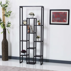 Scaffale per piante Blaavandshuk 150 x 60 x 19 cm Nero / Effetto marmo [en.casa] - premiumXL