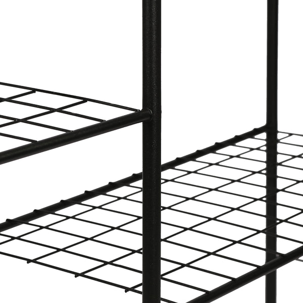 Scaffale Portapiante 'Alkmaar' Mobile Espositore in Metallo Nero con Ripiani Reticolati Portafiori Portavasi - Vari Misure [en.casa] 