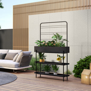 Support de plantes d'extérieur Aalsmeer métal 154x96x24 cm noir [casa.pro] - premiumXL