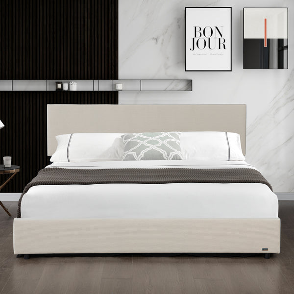 Lit capitonné Juva avec matelas à mousse froid 