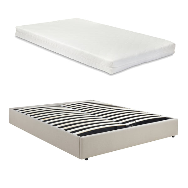 Lit coffre Nola avec matelas [en.casa]