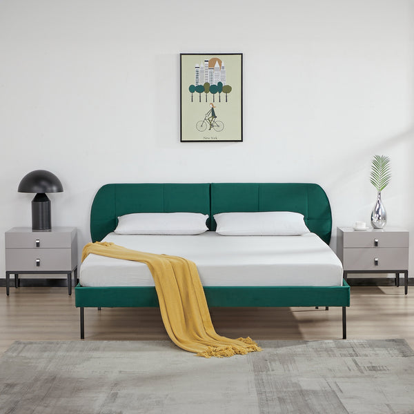Struttura Letto Porvoo con Testiera Imbottita [en.casa]