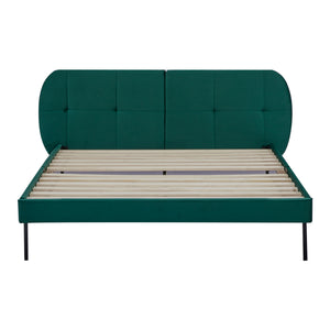 Lit capitonné Porvoo avec matelas à mousse froid [en.casa]