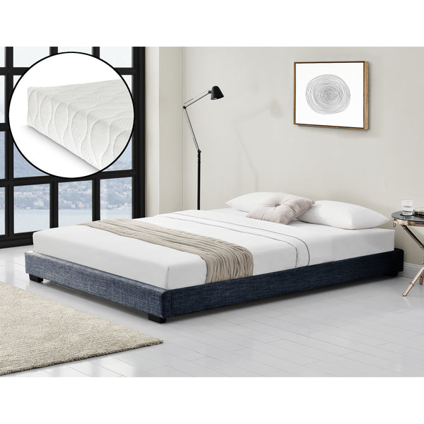 Letto imbottito Solingen in ecopelle con materasso in schiuma fredda 90x200 cm Corium