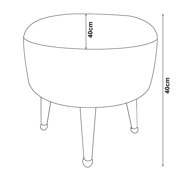 Polsterhocker Laholm Ø 40cm Samt in versch. Farben [en.casa]