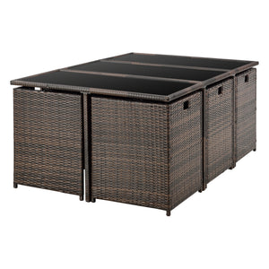 Polyrattan Sitzgruppe Laredo XL versch. Farben [en.casa]
