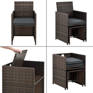 Polyrattan Sitzgruppe Laredo XL versch. Farben [en.casa]