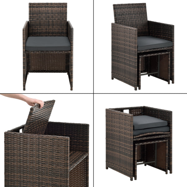 Polyrattan Sitzgruppe Laredo XL versch. Farben [en.casa]