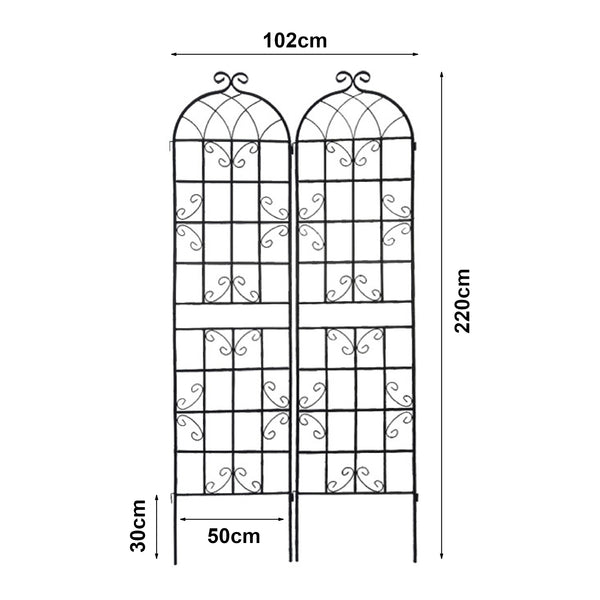 Treillis de jardin en set de 2 pièces Barrea acier noir casa.pro