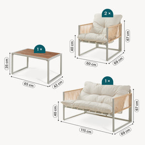 Loungeset Karg 4-tlg. [casa.pro]