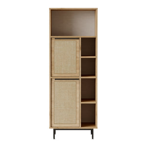 Küchenschrank Kvænangen Eichenoptik/Rattanoptik [en.casa]