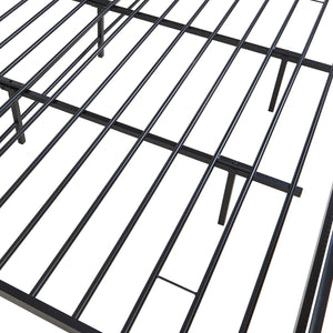 Metallbett Linköping mit rechteckigem Kopfteil und Matratze [en.casa]