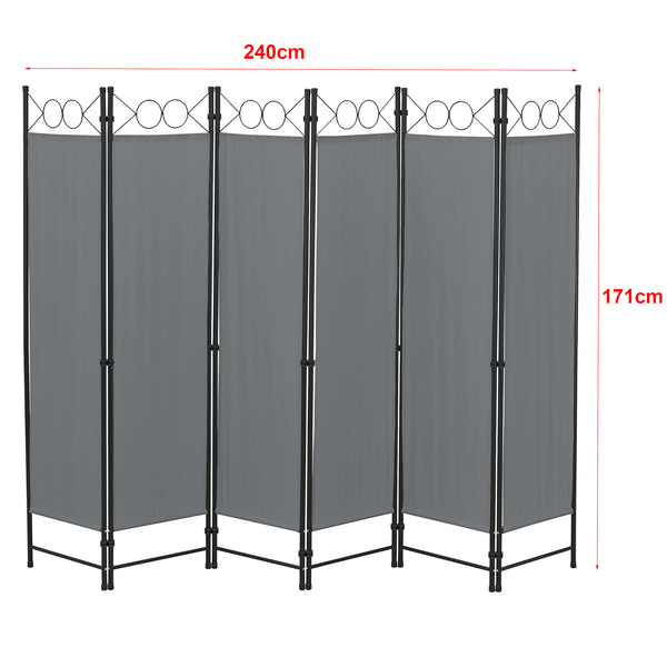 Raumteiler Saragossa 6-teilig 240x171 cm versch. Farben en.casa