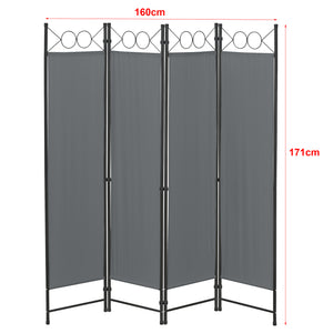 Paravento Pieghevole Saragossa in 4 Pannelli Parete Divisoria 171 x 160 cm [en.casa]

